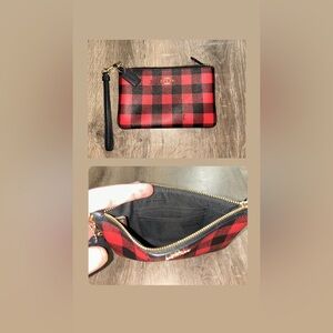 Coach Plaid Wristlet Clutch